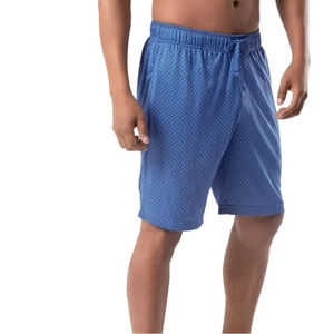 Cremieux Men's Sleep Shorts L Blue Sailboat Print Adjustable Drawstring